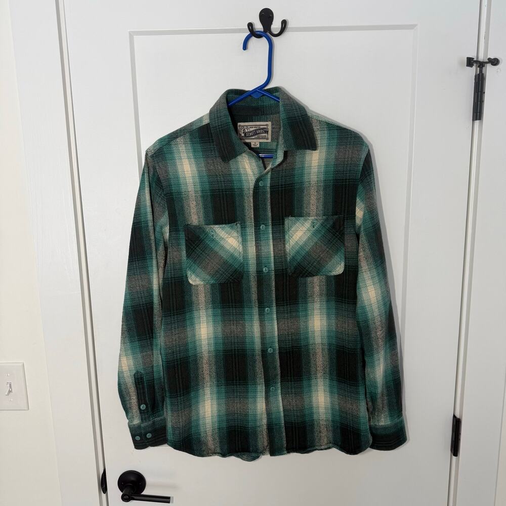Schott Bros Heavyweight Flannel Chamois Casual Button Up Shirt. Outdoor Workwear